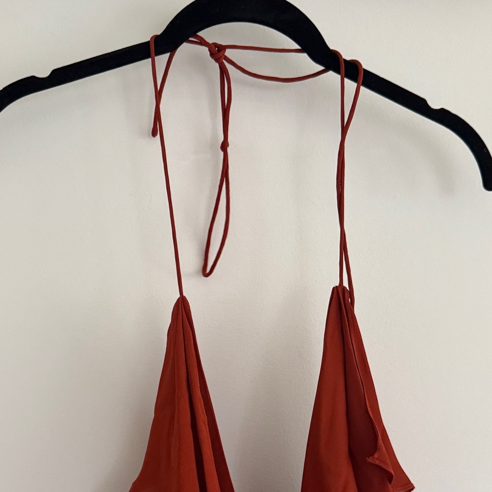 Haute Hippie Rust Camisole Top plunge neck - Picture 4 of 6